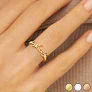 Gift For Wife,Gift For Girlfriend,Gift For Yourself,Gift For Women,Gift For Sibling,Gift For Sisters,Gift For Bestie,Love,Gift For Mother,Gift For Grandma - Multiple Initials With Heart - Personalized Custom Shaped Ring