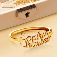 Gift For Couples, Gift For Husband, Gift For Wife, Gift For Boyfriend, Gift For Girlfriend, Gift For Yourself, Gift For Women, Gift For Men, Gift For Sibling, Gift For Sisters, Gift For Brothers, Gift For Bestie, Love - Multiple Stacked Names - Personalized Custom Shaped Ring