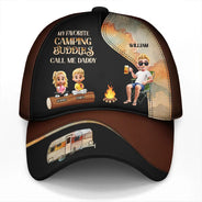 Gift For Father, Dad - Daughters (Young), Dad - Sons, Dad - Children, Dad's Hobby, Camping, Happy - My Favorite Camping Buddies - Personalized Classic Cap