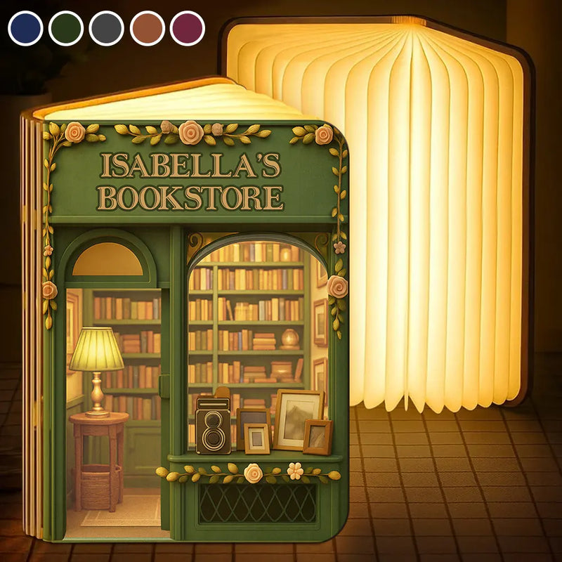 Gift For Yourself, Gift For Women, Reading, Top Market, Happy - My Book Store 3D Effect - Personalized Book Lamp
