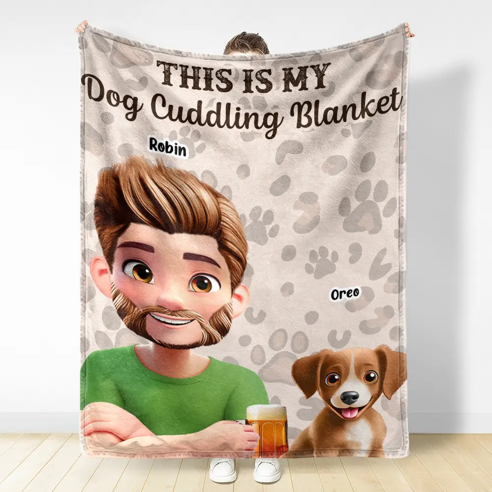 Pet Lovers,Pet Mom,Cat Mom,Dog Mom - My Cat Dog Cuddling Blanket Peeking - Personalized Fleece Blanket, Sherpa Blanket