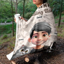 Pet Lovers,Pet Mom,Cat Mom,Dog Mom - My Cat Dog Cuddling Blanket Peeking - Personalized Fleece Blanket, Sherpa Blanket