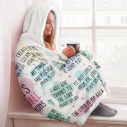 Top Market,Love,Gift For Yourself,Gift For Women,Gift For Men,Christian,Non-Eng - My Daily Bible Affirmations - Personalized Wearable Hooded Blanket