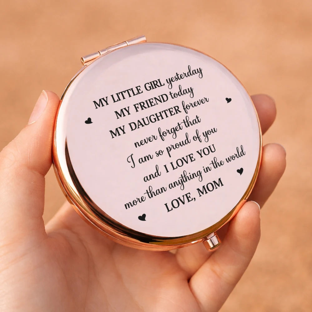 Gift For Daughter,Gift For Women,Mom, Daughters,Love - My Daughter Granddaughter Forever - Personalized Compact Mirror