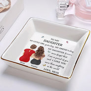 Gift For Daughter,Gift For Women,Happy,Gift For Grandkids,Vector - My Daughter Granddaughter Forever - Personalized Ring Dish