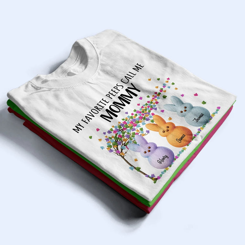 Gift For Grandma,Grandma - Grandkids,Happy - My Favourite Peeps Call Me Nanny - Personalised T Shirt