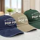 Gift For Grandpa, Gift For Father, Happy, Summer - My Favorite People Call Me Papa - Personalized Vintage Washed Denim Cap