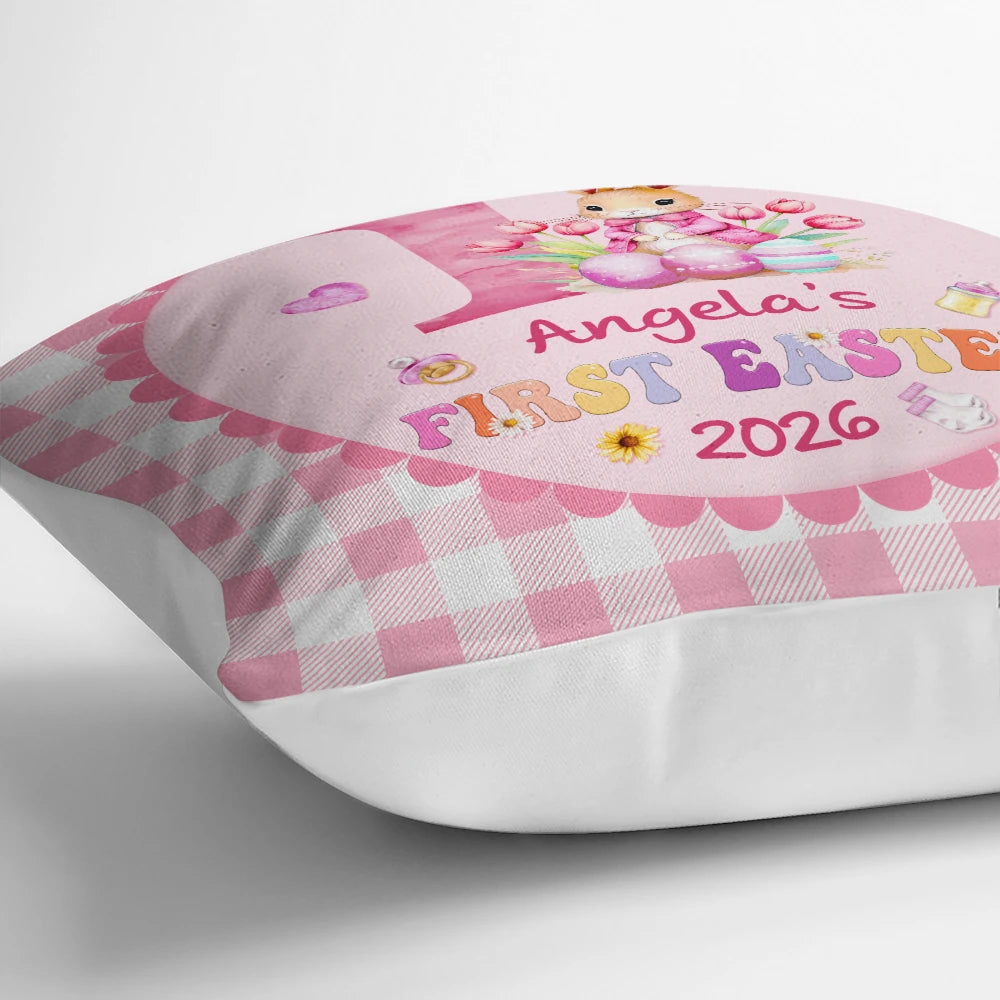 Easter,New baby,Dad,Sons,Gift For Son,Mom,Gift For Daughter,Daughters (Young),Daughters (Young),Gift For Kids,Gift For Grandkids,Happy - My First Easter - Personalized Pillow