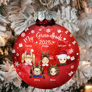 Gift For Grandparents, Parents, Christmas, Happy - My Grandkids - Personalized Ball Ornament