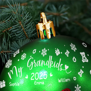 Gift For Grandparents, Parents, Christmas, Happy - My Grandkids - Personalized Ball Ornament