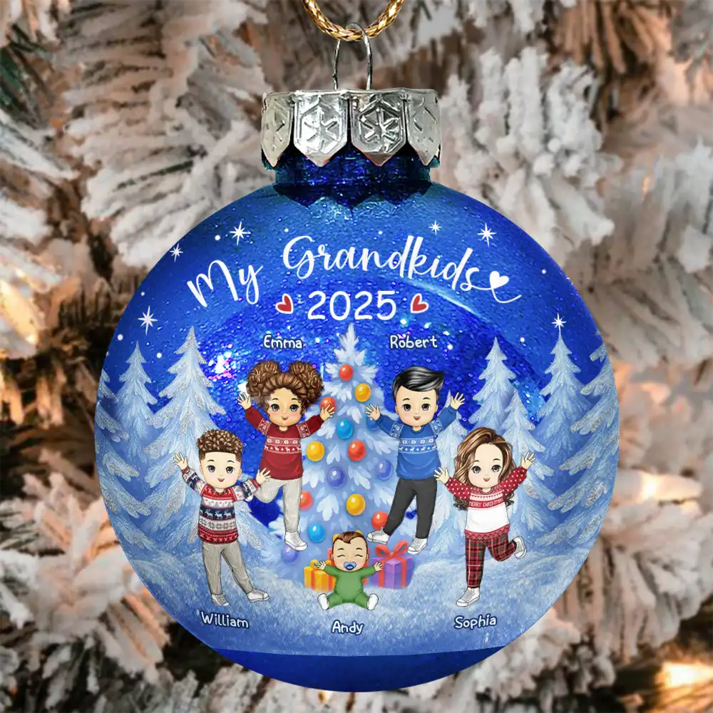 Gift For Grandparents,Parents,Christmas,Happy - My Grandkids Of Grandparents - Personalized Ball Ornament