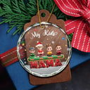 Gift For Grandparents, Parents, Christmas, Happy - My Grandkids Our Kids 3D Effect - Personalized Circle Glass Ornament