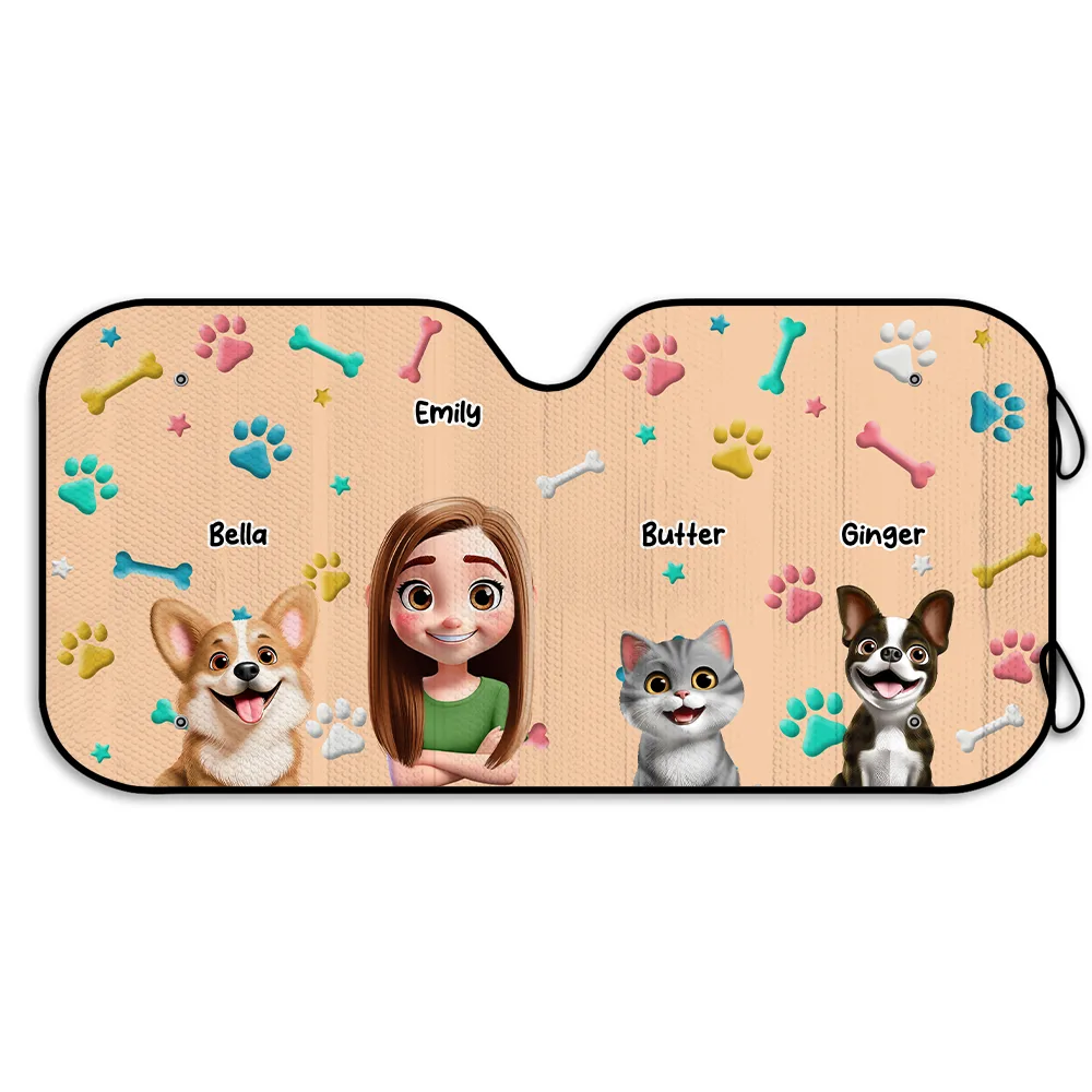 Summer, Pet Lovers, Cat Lovers, Dog Lovers - My Pet and I Are On Our Way - Personalized Auto Sunshade