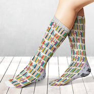 Reading, Gift For Yourself, Gift For Women, Happy - My Reading Socks Reading Girl With Birth Month Flower - Personalized Socks