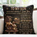 Gift For Son,Gift For Children,Indoor Decor,Inspirational,Vector - My Son Grandson Keep Moving Forward Just Do Your Best - Personalized Pillow