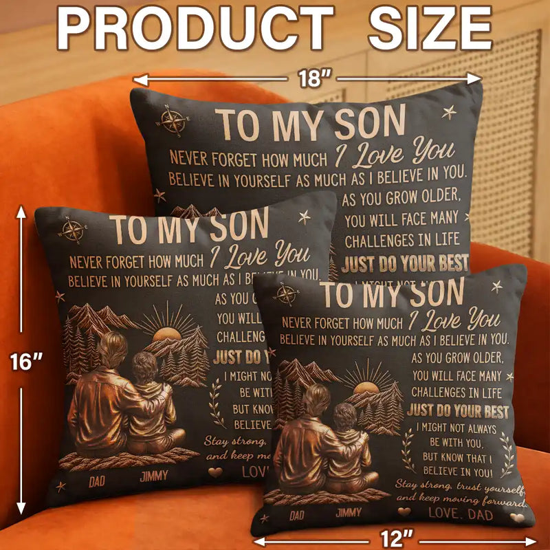 Gift For Son,Gift For Children,Indoor Decor,Inspirational,Vector - My Son Grandson Keep Moving Forward Just Do Your Best - Personalized Pillow