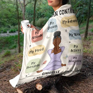 Gift For Yourself, Gift For Women, Love - Myself Reminder What I Can Control - Personalized Fleece Blanket, Sherpa Blanket