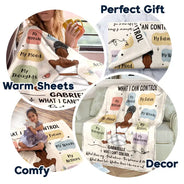 Gift For Yourself, Gift For Women, Love - Myself Reminder What I Can Control - Personalized Fleece Blanket, Sherpa Blanket