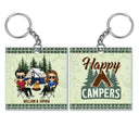 Happy Campers Adventure Awaits - Gift For Camping Couples, Wife, Husband - Personalized Custom Acrylic Keychain