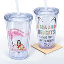 A Girl And Her Cats A Bond That Can't Be Broken - Gift For Cat Lovers - Personalized Acrylic Insulated Tumbler With Straw