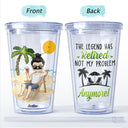 What Day Is Today Who Cares I'm Retired Summer Beach - Birthday, Retirement Gift For Yourself, Dad, Mom, Grandpa, Grandma, BFF Best Friends, Colleagues - Personalized Acrylic Insulated Tumbler With Straw