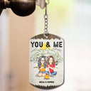 Couple You & Me And The Dogs - Gift For Camping Couples, Husband, Wife, Dog Lovers - Personalized Aluminum Keychain