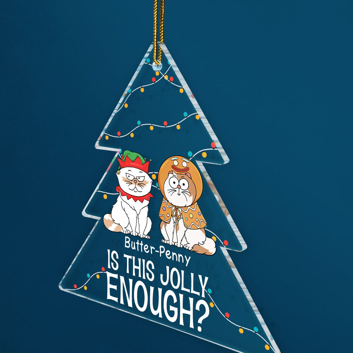 Is This Jolly Enough - Christmas Gift For Cat Lovers - Personalized Custom Shaped Acrylic Ornament