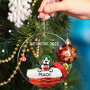 First Christmas - Christmas Gift For Family - Personalized Circle Acrylic Ornament