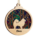 Snow Scene Plaid Wood Dog - Christmas Gift For Dog Lovers - Personalized 2-Layered Wooden Ornament