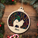 Snow Scene Plaid Wood Dog - Christmas Gift For Dog Lovers - Personalized 2-Layered Wooden Ornament