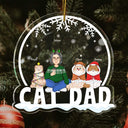 Cat Mom Cat Dad - Christmas Gift For Cat Lovers - Personalized Custom Shaped Acrylic Ornament