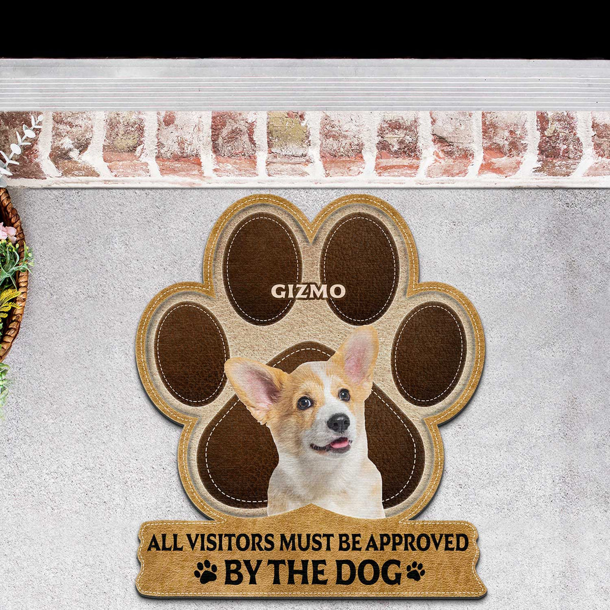Custom Photo All Guests Must Be Approved - Gift For Pet Lovers - Personalized Custom Shaped Doormat