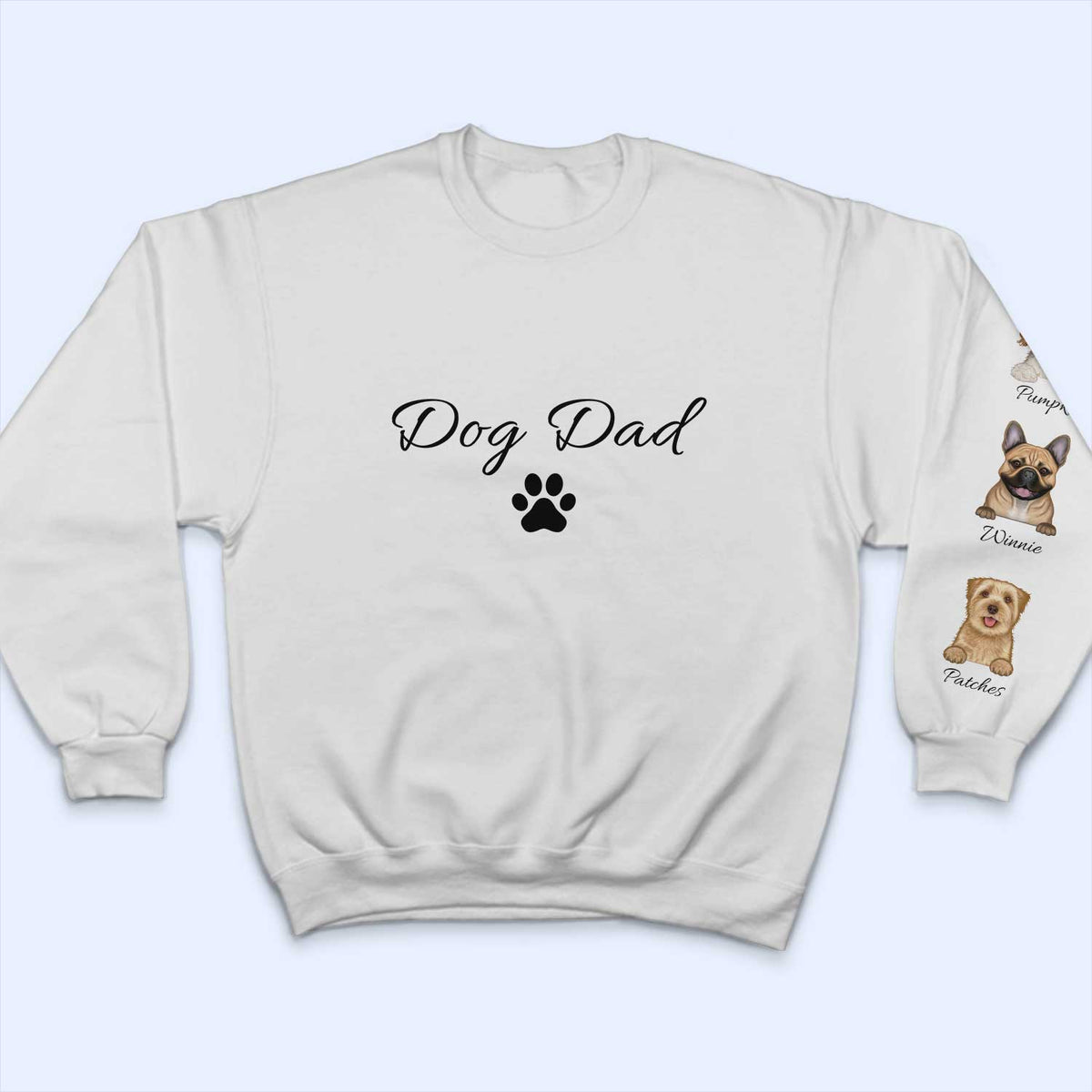 Dog Mom Dog Dad - Gift For Dog Lovers - Personalized Sweatshirt With Sleeve Imprint