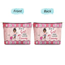 Just A Girl Who Loves Traveling - Gift For Travel Lovers - Personalized Cosmetic Bag