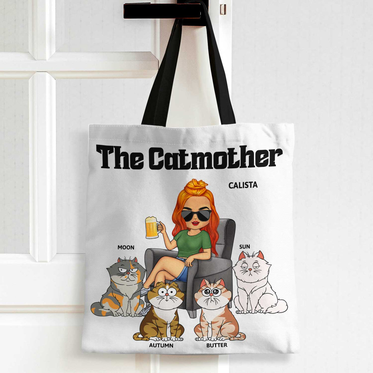 The Cat Mother - Birthday, Loving Gift For Cat Mom, Cat Lovers, Women - Personalized Zippered Canvas Bag