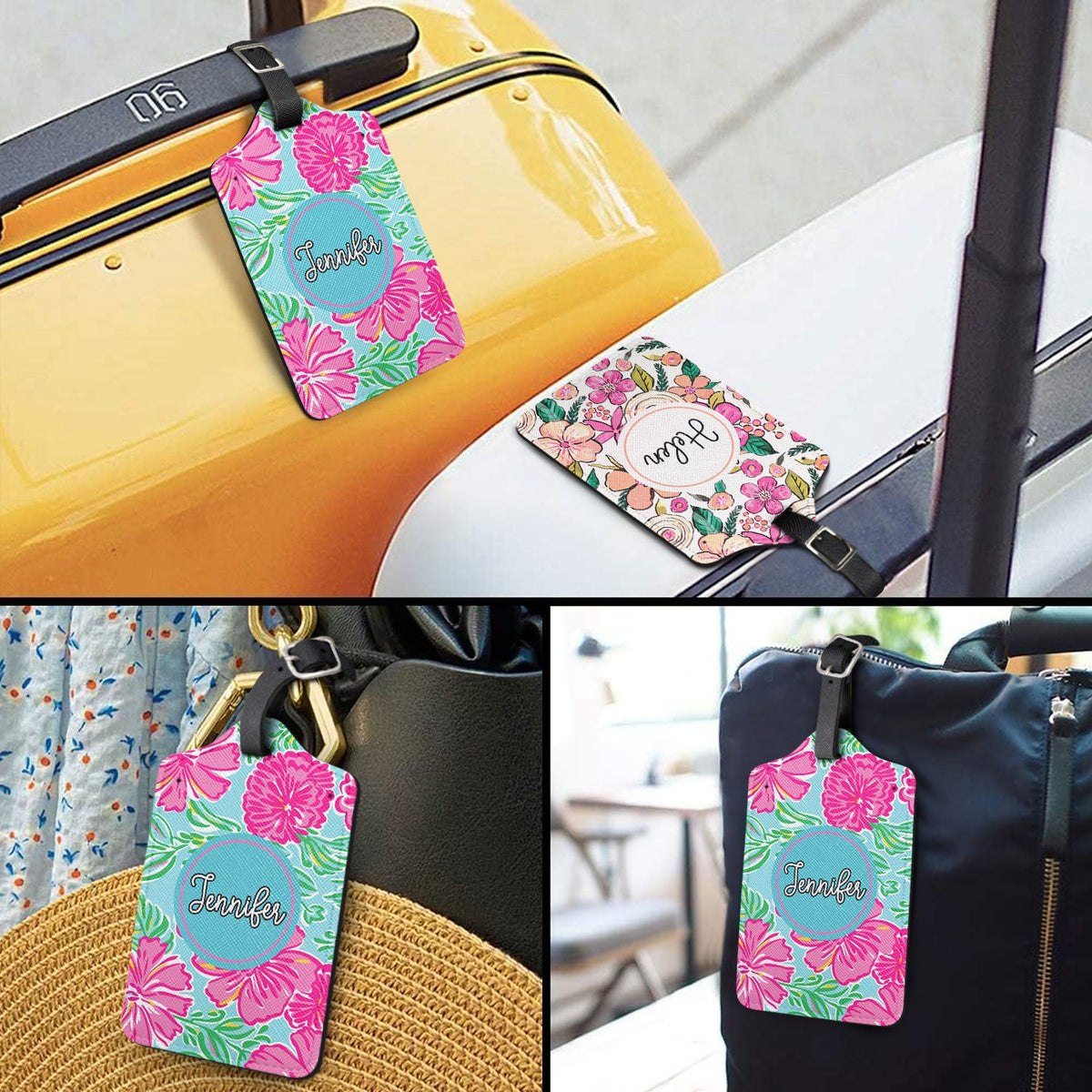 Tropical Name Tag - Gift For Traveling Lovers, Travelers - Personalized Luggage Tag