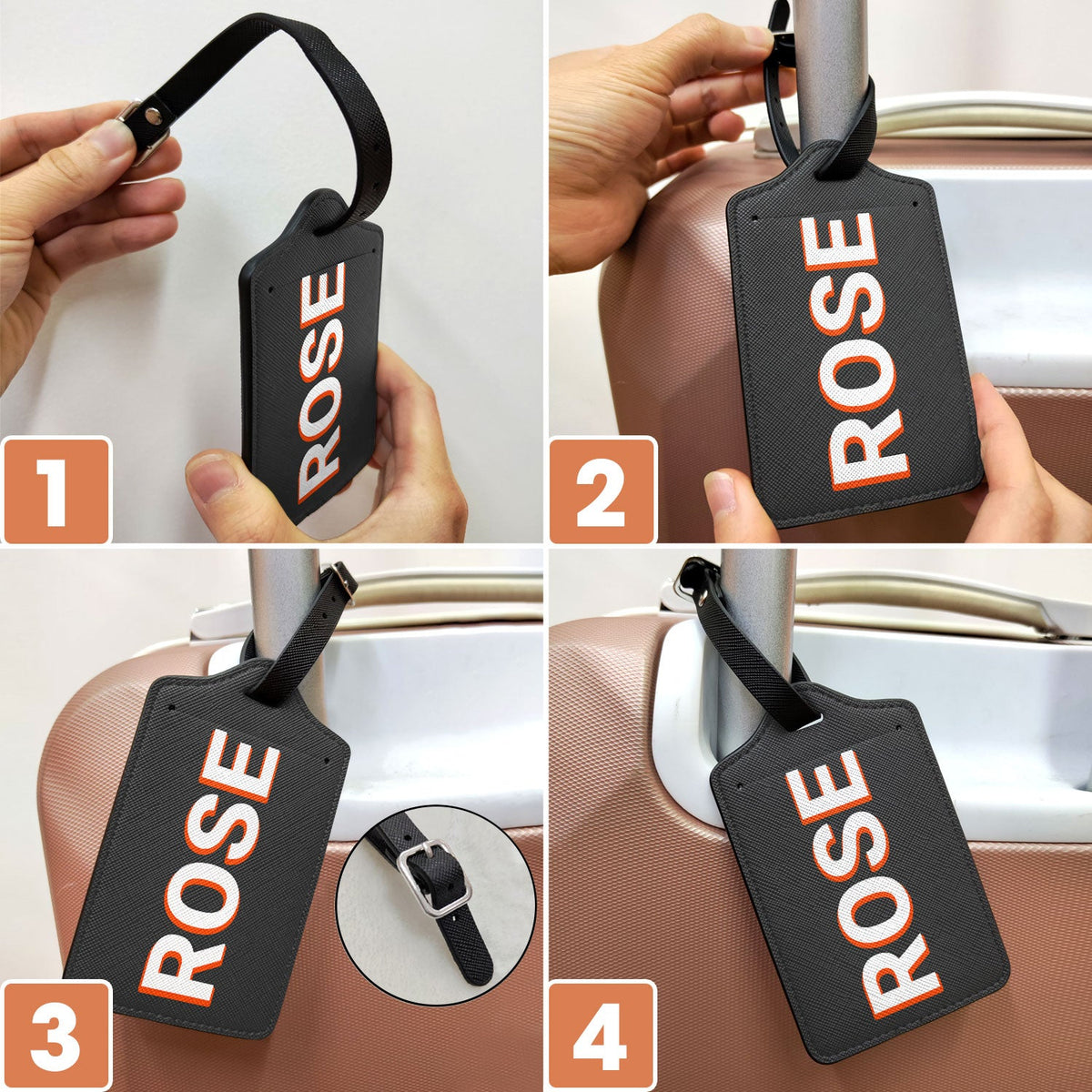 Shadow Monogram Name Tag - Gift For Traveling Lovers, Travelers - Personalized Luggage Tag