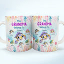 This Grandma Belongs To Cute Ocean Turtles - Gift For Grandmother, Mother, Mom - Personalized White Edge-to-Edge Mug