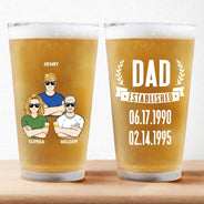 Dad Grandpa Established - Gift For Father, Grandfather, Husband - Personalized Beer Glass