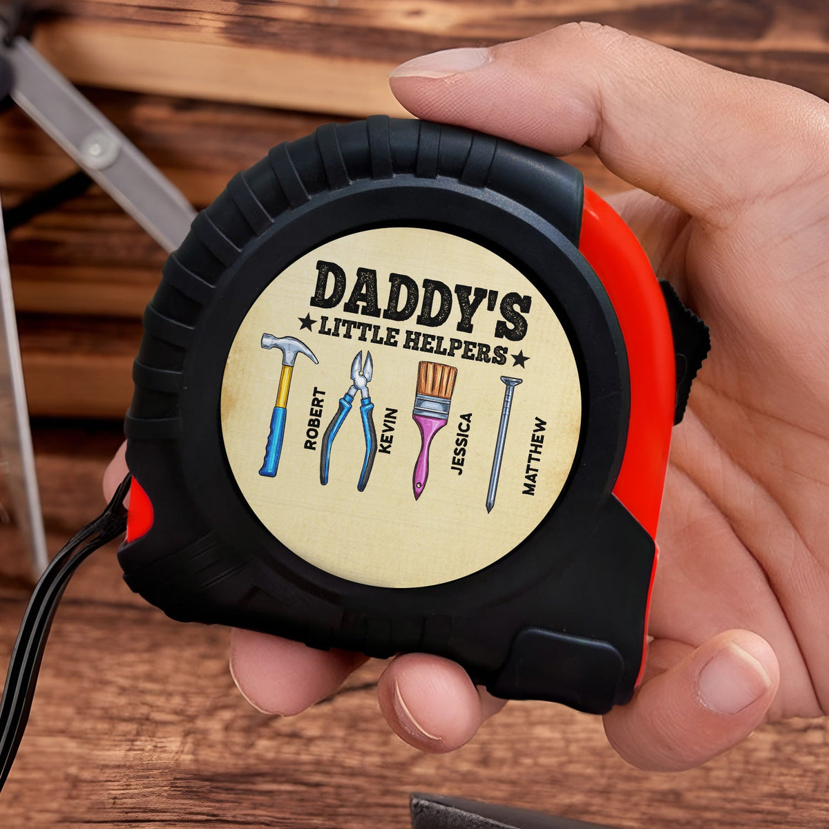 Dad's Little Helpers - Gift For Father, Grandpa, Grandfather - Personalized Tape Measure