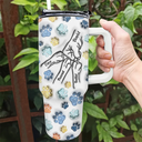 Dog Human Fist Bump - 3D Inflated Effect Printed Tumbler, Personalized 40oz Tumbler With Straw