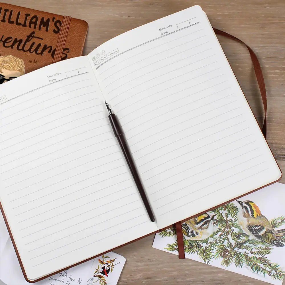 My Adventures Around The World - Personalized Leather Journal