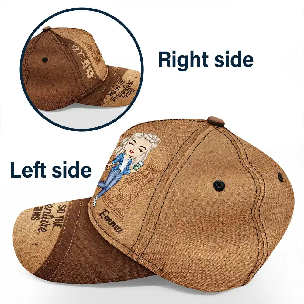 Just A Girl Boy Loves Traveling - Personalized Classic Cap