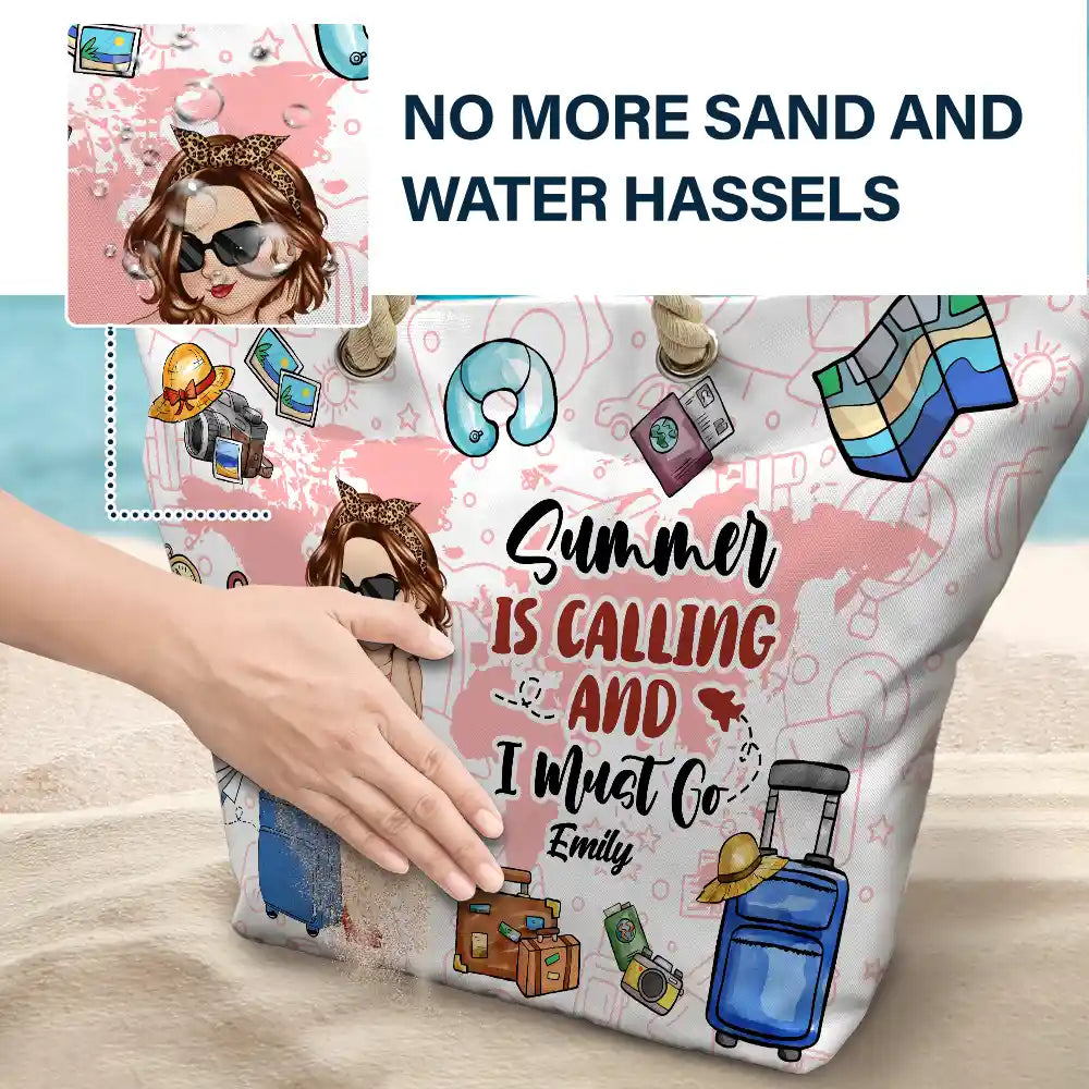 Travel Is My Therapy - Personalized Beach Bag