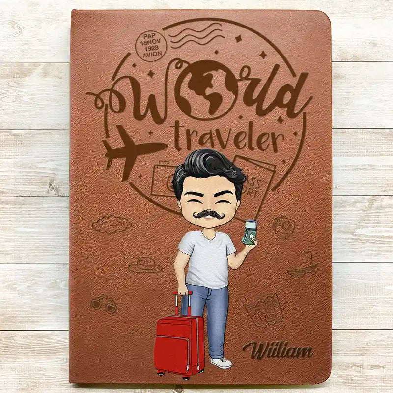 World Traveler - Personalized Leather Journal