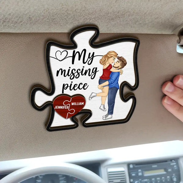 Couple My Missing Piece - Personalized Custom Shaped Car Visor Clip