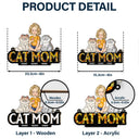 Cat Mom Funny Cartoon Cats - Personalized Window Hanging Suncatcher Ornament