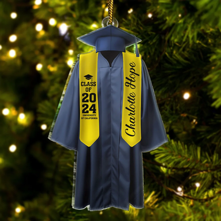 Graduation Gown - Personalized Custom Shaped Acrylic Ornament