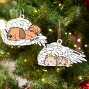 Memorial, Pet Lovers, Dog Lovers, Cat Lovers - Memorial Angel Pet Don't Cry For Me - Personalized Wooden Cutout Ornament