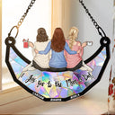 Gift For Bestie, Sister - Besties Sisters I Love You To The Moon And Back - Personalized Window Hanging Suncatcher Ornament